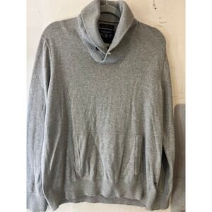 American Eagle Outfitters Men Gray Shawl Collar Pullover Sweater Athletic Fit L